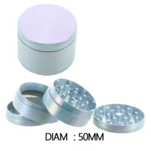 GRINDER ALU BLANC REFLETS 50MM