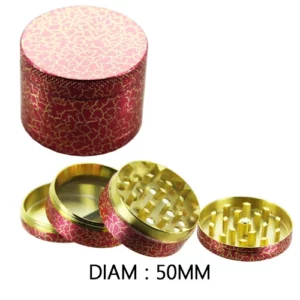 GRINDER ALU CRAQUELE ROUGE 50MM