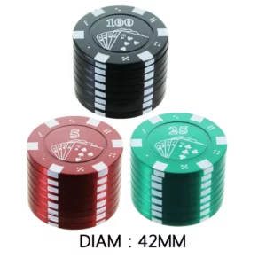 GRINDER ALU POKER ROUGE 40MM